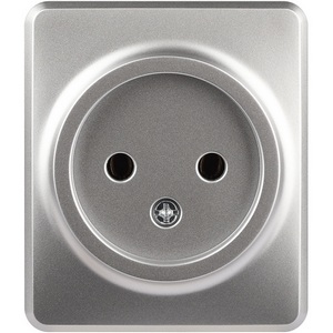Изображение товара Розетка без заземления (алюминий) ЭРА 11-2201-03 11-2201-03