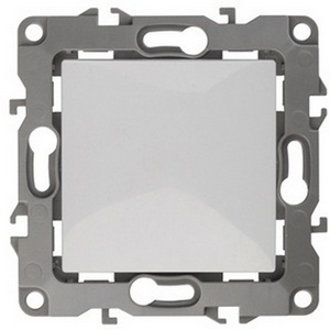 Изображение товара Выключатель встраиваемый одноклавишный (белый) ЭРА 12-1001-01