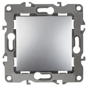 Изображение товара Выключатель встраиваемый одноклавишный (алюминий) ЭРА 12-1001-03
