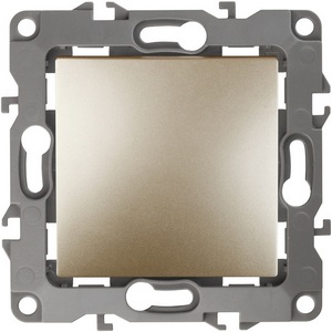 Изображение товара Выключатель встраиваемый одноклавишный (шампань) ЭРА 12-1001-04