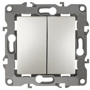 Изображение товара Выключатель двухклавишный (перламутровый) ЭРА 12-1004-15 12-1004-15