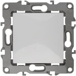 Изображение товара Выключатель встраиваемый одноклавишный (белый) ЭРА 12-1101-01