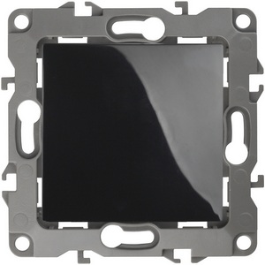 Изображение товара Выключатель встраиваемый одноклавишный (черный) ЭРА 12-1101-06