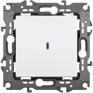 Изображение товара Выключатель встраиваемый одноклавишный с подсветкой (белый матовый) ЭРА 12-1102-01М