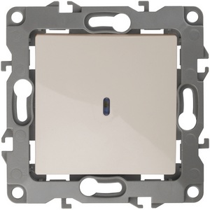Изображение товара Выключатель встраиваемый одноклавишный с подсветкой (слоновая кость) ЭРА 12-1102-02