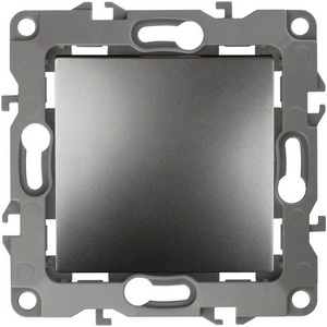 Изображение товара Проходной переключатель одноклавишный встраиваемый (графит) ЭРА 12-1103-12