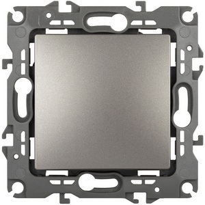 Изображение товара Проходной переключатель одноклавишный встраиваемый (титан) ЭРА 12-1103-16