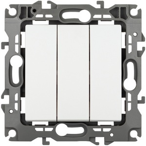 Изображение товара Выключатель встраиваемый трехклавишный (белый матовый) ЭРА 12-1107-01М