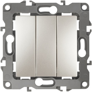 Изображение товара Выключатель встраиваемый трехклавишный (перламутровый) ЭРА 12-1107-15