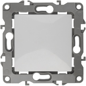 Изображение товара Проходной переключатель одноклавишный встраиваемый (белый) ЭРА 12-1108-01