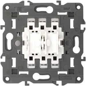 Изображение товара Механизм двухклавишного переключателя для жалюзи встраиваемый ЭРА 12-1109-99