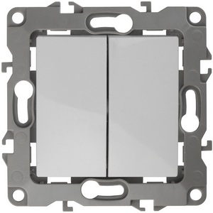 Изображение товара Перекрестный переключатель двухклавишный встраиваемый (белый) ЭРА 12-1112-01