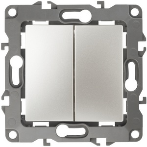 Изображение товара Перекрестный переключатель двухклавишный встраиваемый (перламутровый) ЭРА 12-1112-15