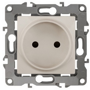 Изображение товара Розетка встраиваемая без заземления (слоновая кость) ЭРА 12-2005-02