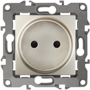 Изображение товара Розетка встраиваемая без заземления (шампань) ЭРА 12-2105-04