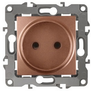 Изображение товара Розетка встраиваемая без заземления (медь) ЭРА 12-2105-14