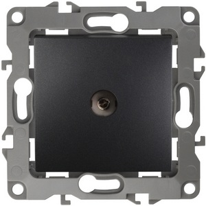 Изображение товара ТВ-розетка встраиваемая проходная (антрацит) ЭРА 12-3102-05