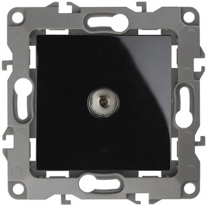 Изображение товара ТВ-розетка встраиваемая проходная (черный) ЭРА 12-3102-06