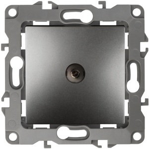 Изображение товара ТВ-розетка встраиваемая проходная (графит) ЭРА 12-3102-12