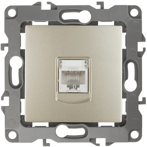 Изображение товара Розетка встраиваемая Ethernet RJ-45 (шампань) ЭРА 12-3107-04