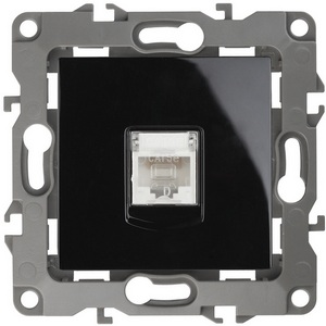 Изображение товара Розетка встраиваемая Ethernet RJ-45 (черный) ЭРА 12-3107-06