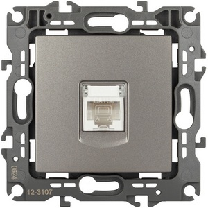 Изображение товара Розетка встраиваемая Ethernet RJ-45 (титан) ЭРА 12-3107-16