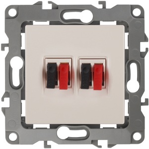 Изображение товара Акустическая розетка встраиваемая двойная (слоновая кость) ЭРА 12-3112-02