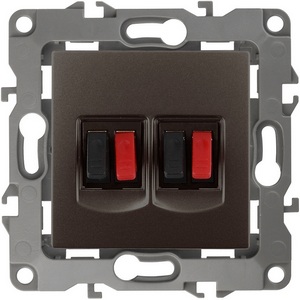 Изображение товара Акустическая розетка встраиваемая двойная (бронза) ЭРА 12-3112-13