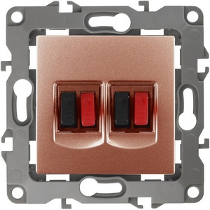 Изображение товара Акустическая розетка встраиваемая двойная (медь) ЭРА 12-3112-14