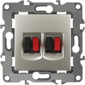 Изображение товара Акустическая розетка встраиваемая двойная (перламутровый) ЭРА 12-3112-15