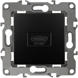 Изображение товара Розетка встраиваемая HDMI (антрацит) ЭРА 12-3114-05