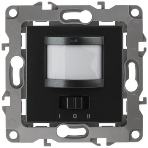 Изображение товара Датчик движения встраиваемый двухпроводный с подсветкой (антрацит) ЭРА 12-4103-05