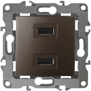 Изображение товара Розетка встраиваемая USBх2 (бронза) ЭРА 12-4110-13