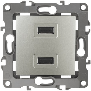 Изображение товара Розетка встраиваемая USBх2 (перламутровый) ЭРА 12-4110-15