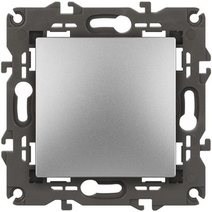 Изображение товара Проходной переключатель одноклавишный встраиваемый (алюминий) ЭРА 14-1103-03