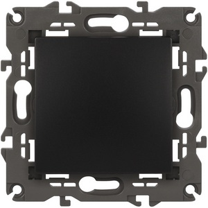 Изображение товара Проходной переключатель одноклавишный встраиваемый (антрацит) ЭРА 14-1103-05