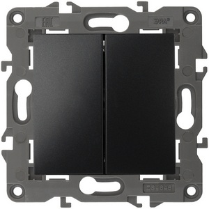 Изображение товара Перекрестный переключатель двухклавишный встраиваемый (антрацит) ЭРА 14-1112-05