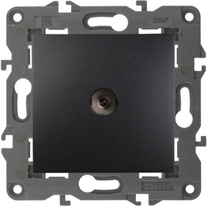 Изображение товара ТВ-розетка встраиваемая проходная (антрацит) ЭРА 14-3102-05