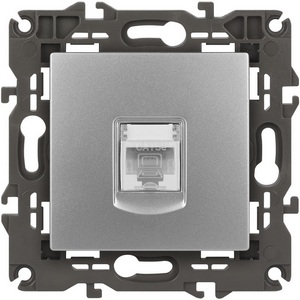 Изображение товара Розетка встраиваемая Ethernet RJ-45 (алюминий) ЭРА 14-3107-03