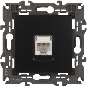 Изображение товара Розетка встраиваемая Ethernet RJ-45 (антрацит) ЭРА 14-3107-05