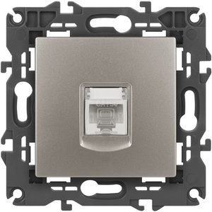 Изображение товара Розетка встраиваемая Ethernet RJ-45 (титан) ЭРА 14-3107-16