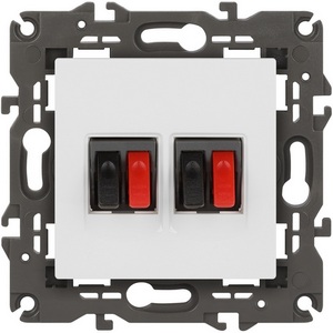 Изображение товара Акустическая розетка встраиваемая двойная (белый) ЭРА 14-3112-01