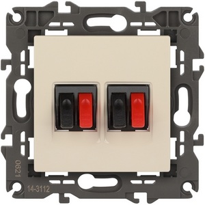 Изображение товара Акустическая розетка встраиваемая двойная (слоновая кость) ЭРА 14-3112-02