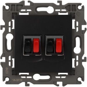 Изображение товара Акустическая розетка встраиваемая двойная (антрацит) ЭРА 14-3112-05