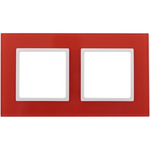 Изображение товара Рамка на 2 поста (красный, белый) ЭРА 14-5102-23