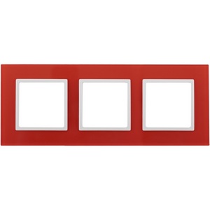 Изображение товара Рамка на 3 поста (красный, белый) ЭРА 14-5103-23