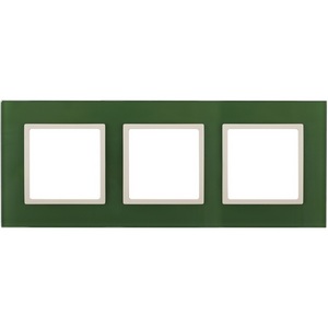 Изображение товара Рамка на 3 поста (зеленый, слоновая кость) ЭРА 14-5103-27