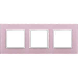 Изображение товара Рамка на 3 поста (розовый, белый) ЭРА 14-5103-30