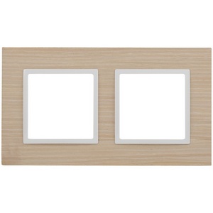 Изображение товара Рамка на 2 поста (беленый дуб, белый) ЭРА 14-5302-01