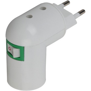 Изображение товара Переходник-вилка Е27 с выключателем ЭРА PRH-E27/S-PLA-WH ACS PRH-E27/S-PLA-WH